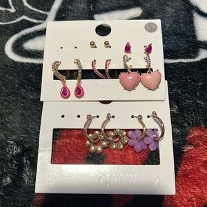 Forever21 earrings! Pink gold and purple!